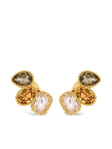 Boucles d'oreilles serties de cristaux - Oscar de la Renta - Modalova