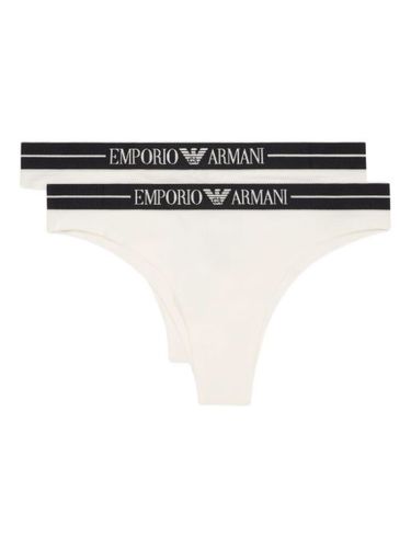 Lot de deux slips à taille à logo - Emporio Armani - Modalova