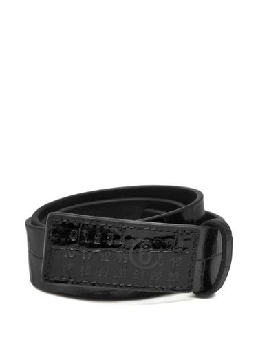 Ceinture en cuir à effet peau de crocodile - MM6 Maison Margiela - Modalova