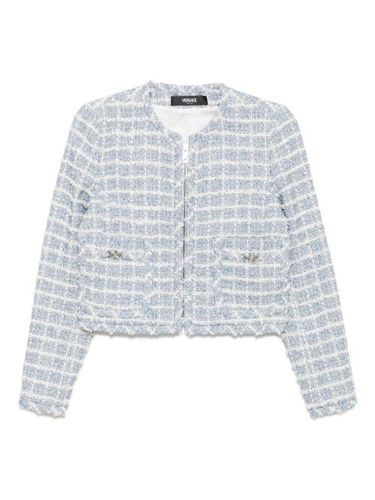 Versace blazer en tweed - Bleu - Versace - Modalova