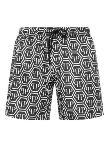 Short de bain à motif géométrique - Philipp Plein - Modalova