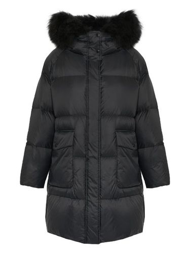 Doudoune à capuche en peau lainée - Yves Salomon - Modalova