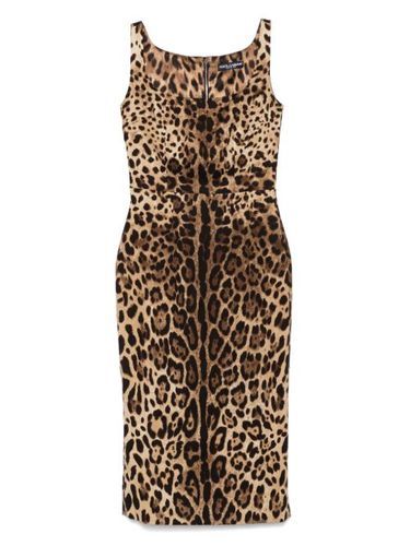 Robe mi-longue à imprimé léopard - Dolce & Gabbana Pre-Owned - Modalova
