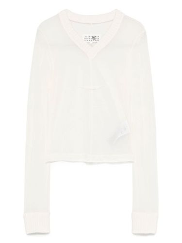 T-shirt à col v - MM6 Maison Margiela - Modalova