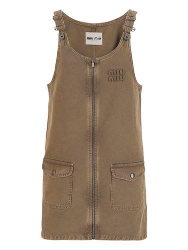 Robe en jean à logo - Miu Miu - Modalova