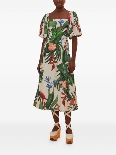 Robe mi-longue à fleurs - FARM Rio - Modalova