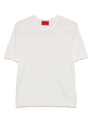HUGO t-shirt en maille fine - Blanc - HUGO - Modalova