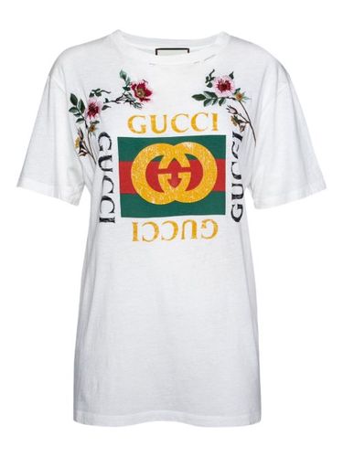 T-shirt à fleurs brodées - Gucci Pre-Owned - Modalova