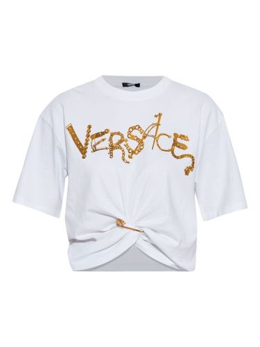 T-shirt à détail de nœud - Versace - Modalova