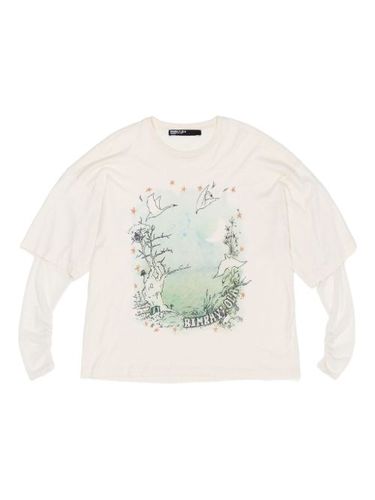 T-shirt imprimé à manches en tulle - Bimba y Lola - Modalova