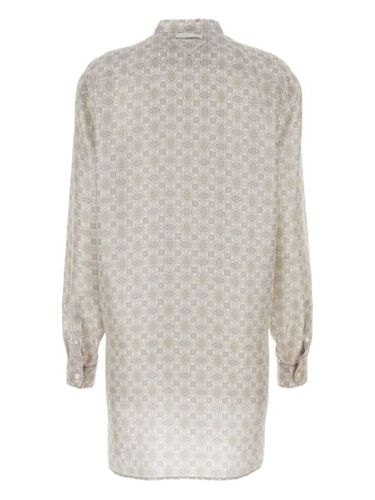 Robe-chemise imprimée en soie - Prada - Modalova