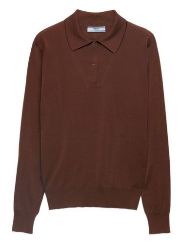 Pull nervuré à col polo - Prada - Modalova