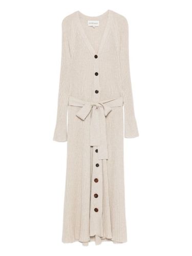 Robe longue boutonnée en maille côtelée - Eric Bompard - Modalova