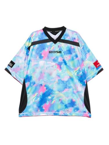 T-shirt à col en V et imprimé aquarelle - Martine Rose - Modalova