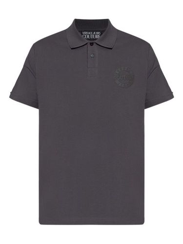 Polo en coton à logo brodé - Versace Jeans Couture - Modalova