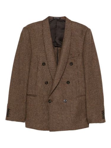 Veste croisée à motif pied-de-poule - Emporio Armani - Modalova