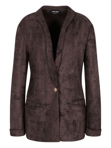 Blazer à effet en daim - Giorgio Armani - Modalova