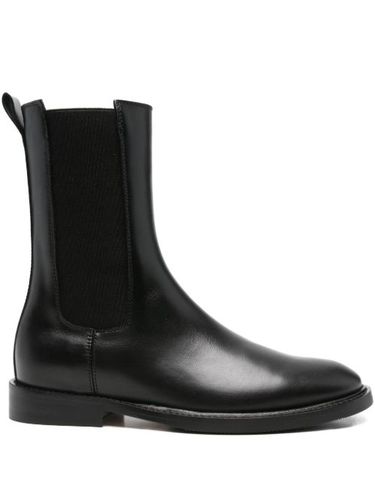 Bottines en cuir à empiècements élastiqués - Anna F. - Modalova