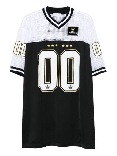 Robe imprimée à empiècement en résille - Off-White - Modalova