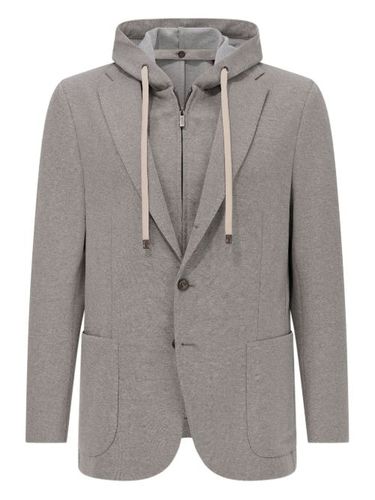 Blazer à capuche et poches plaquées - Boggi Milano - Modalova