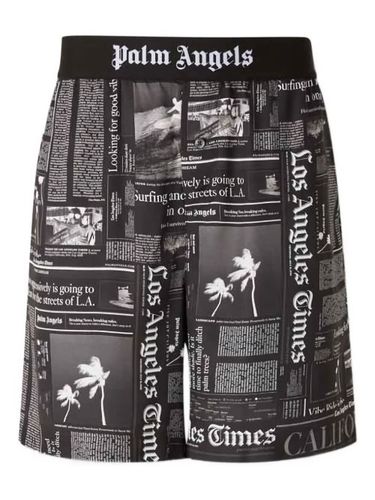 Short imprimé à taille élastiquée - Palm Angels - Modalova