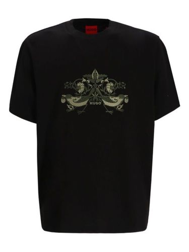 T-shirt en coton à logo brodé - HUGO - Modalova