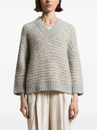 Pull orné de sequins à col v - Peserico - Modalova