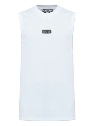 Débardeur en maille côtelée à plaque logo - Versace Jeans Couture - Modalova