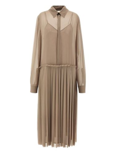 Robe-chemise mi-longue à design plissé - AMI Paris - Modalova