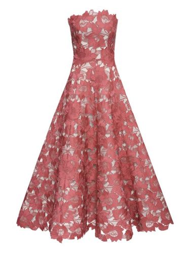 Robe-bustier à fleurs - Oscar de la Renta - Modalova