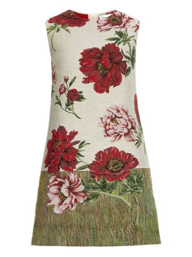 Robe courte à fleurs - Oscar de la Renta - Modalova