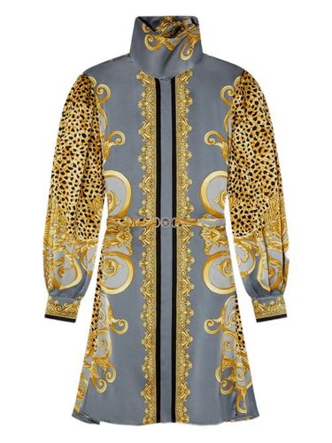 Robe en soie à imprimé animalier - Versace - Modalova