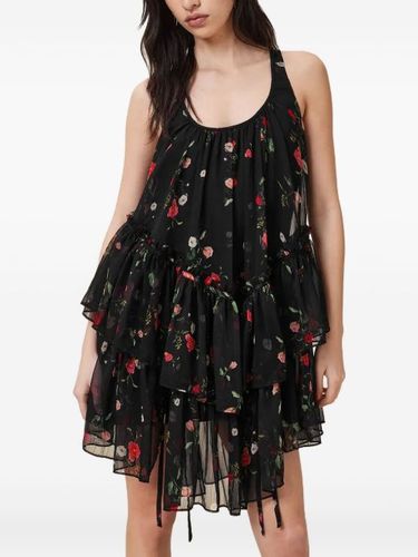 Robe asymétrique volantée à fleurs - AllSaints - Modalova