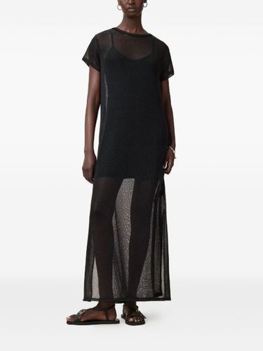 Robe longue à empiècement en résille - AllSaints - Modalova