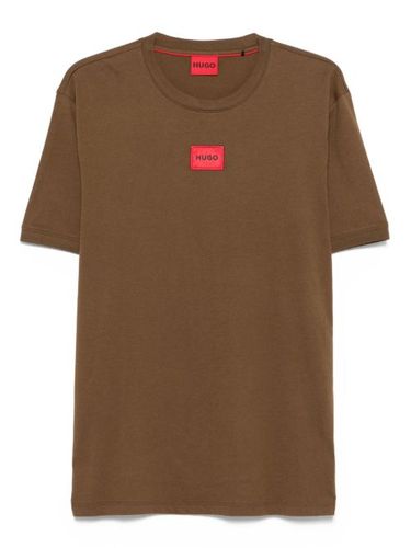 T-shirt en coton à logo brodé - HUGO - Modalova