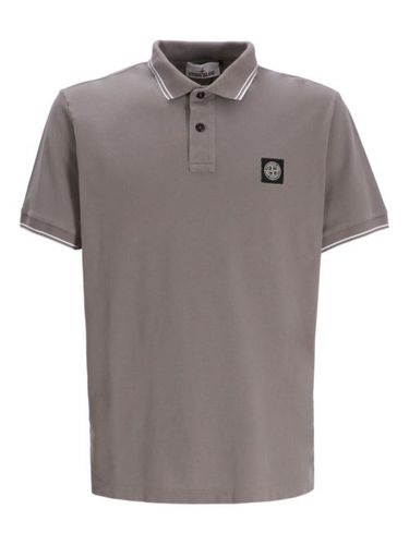 Polo en coton à patch logo - Stone Island - Modalova