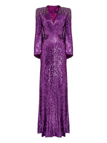 Robe longue ornée de sequins à col v - Jenny Packham - Modalova