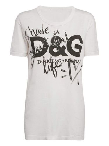 T-shirt en coton à logo imprimé - Dolce & Gabbana Pre-Owned - Modalova