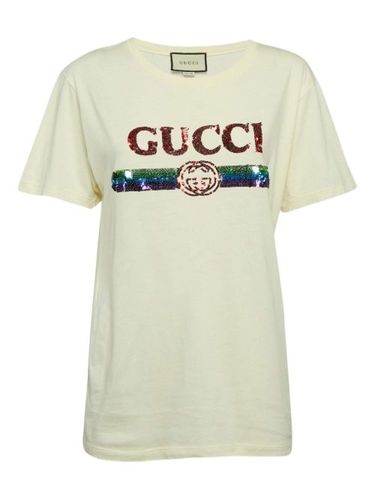T-shirt en coton à sequins brodés - Gucci Pre-Owned - Modalova