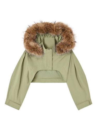 Veste bordée de fourrure à coupe crop - GANNI - Modalova