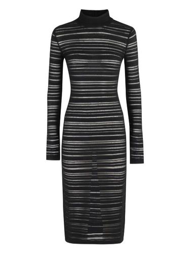 Robe mi-longue rayée à col montant - Federica Tosi - Modalova