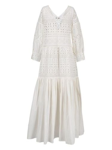 Robe en dentelle Sangallo à manches bouffantes pre-owned - Ermanno Scervino - Modalova