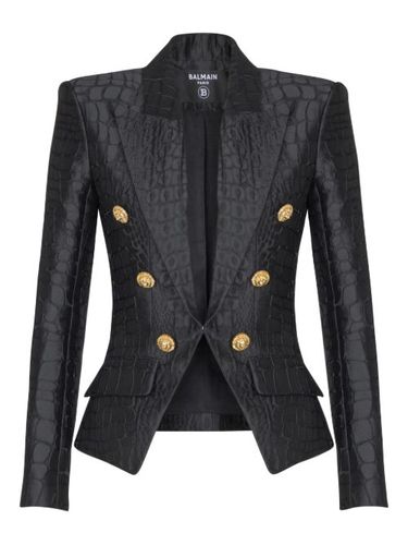 Blazer à effet peau de crocodile - Balmain - Modalova