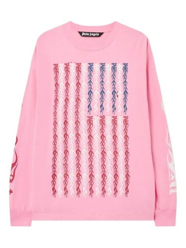 Flames flag long-sleeve t-shirt - Palm Angels - Modalova