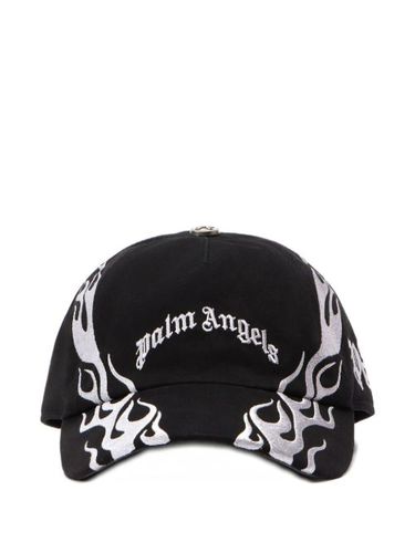 Logo flames curved cap - Palm Angels - Modalova