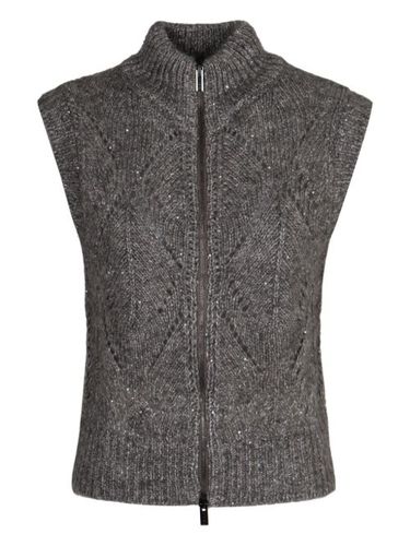 Leaf stitch sequin sleeveless vest - Peserico - Modalova