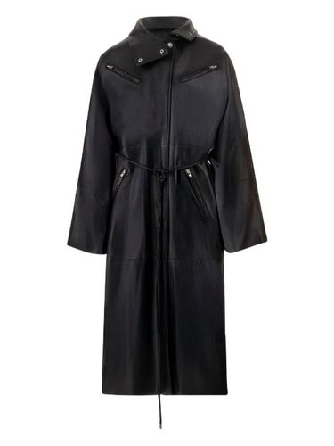 Manteau en cuir à taille ceinturée - STAND STUDIO - Modalova
