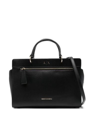 Sac à main en cuir à fermeture zippée - Armani Exchange - Modalova