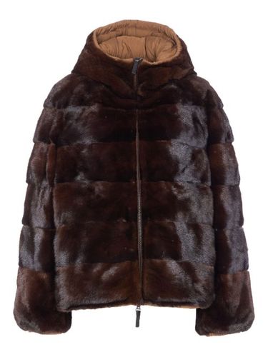 Veste en fourrure artificielle à capuche - Yves Salomon - Modalova