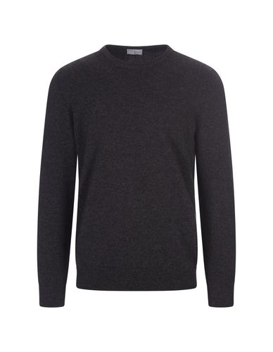 Anthracite Cashmere Crew Neck Pullover - Fedeli - Modalova